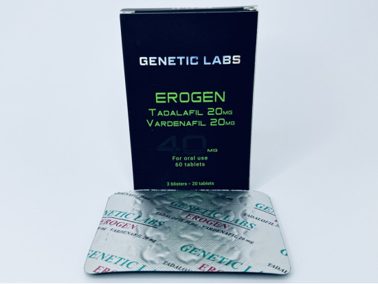 Erogen, 20 таб, 40 мг/таб (Генетик Лабс) Тадалафил, Варденафил